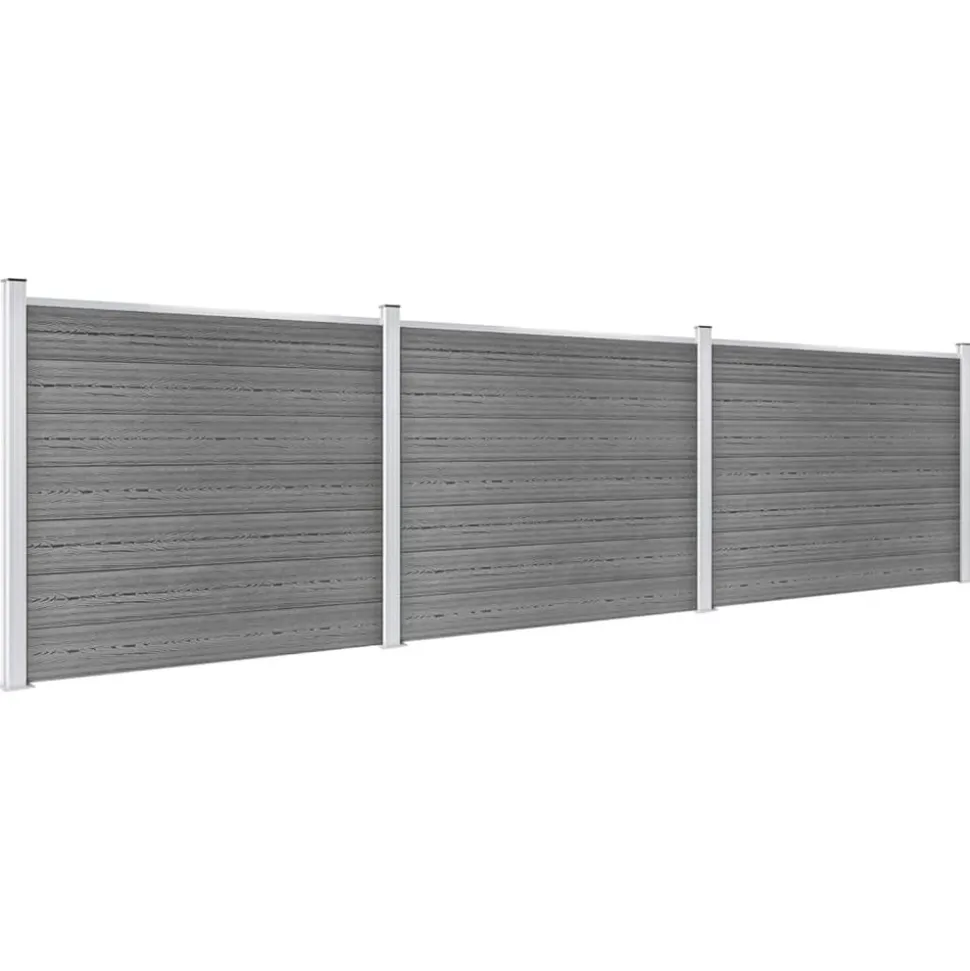 MAISON EXCLUSIVE - Ensemble de panneau de clôture wpc 526x146 cm gris