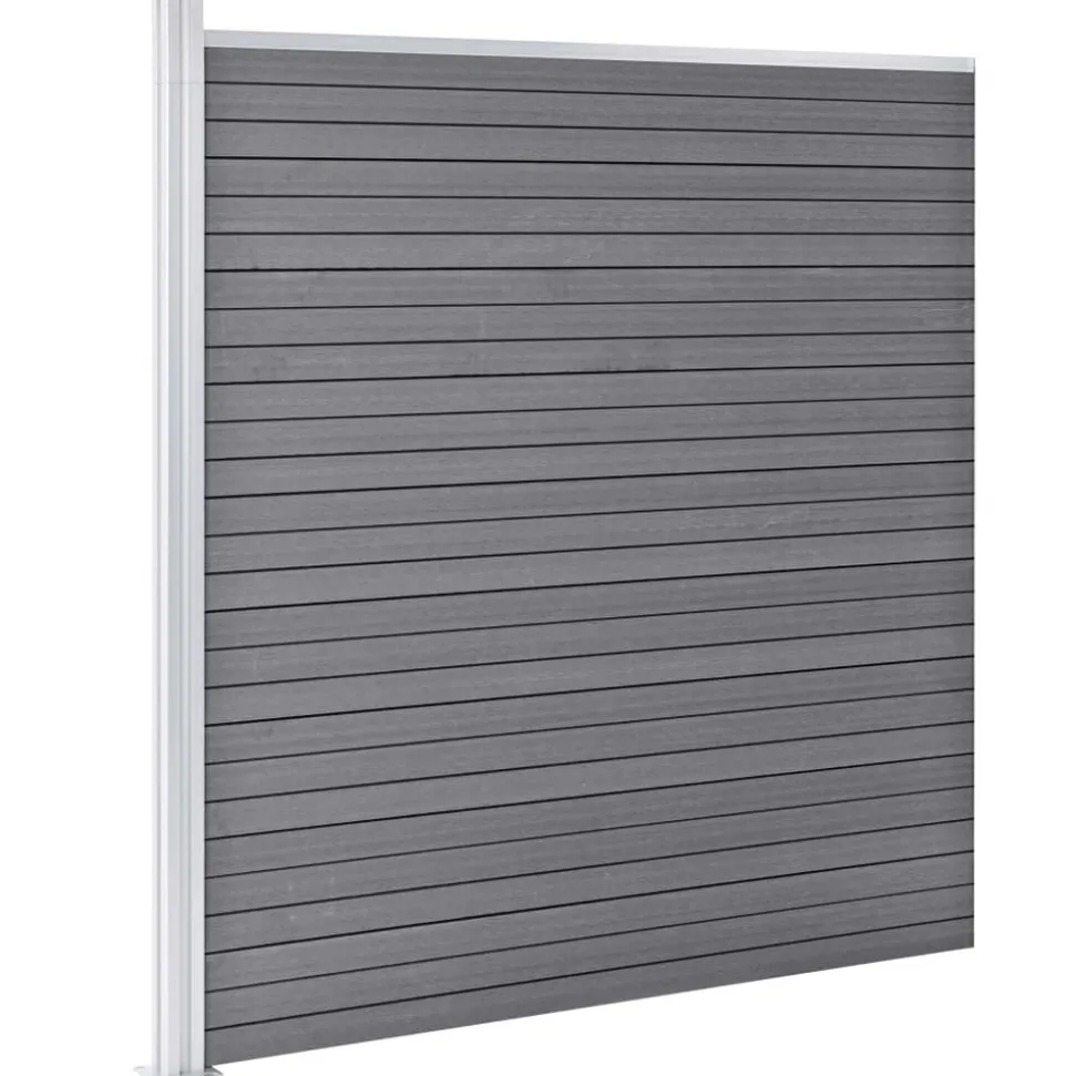 MAISON EXCLUSIVE - Ensemble de clôture wpc 8 carré + 1 incliné 1484x186 cm gris