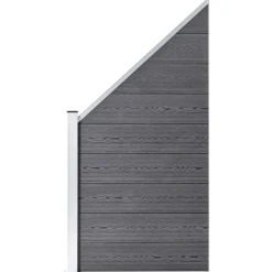MAISON EXCLUSIVE - Ensemble de clôture wpc 8 carré + 1 incliné 1484x186 cm gris