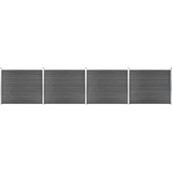 MAISON EXCLUSIVE - Ensemble de panneau de clôture wpc 699x146 cm noir