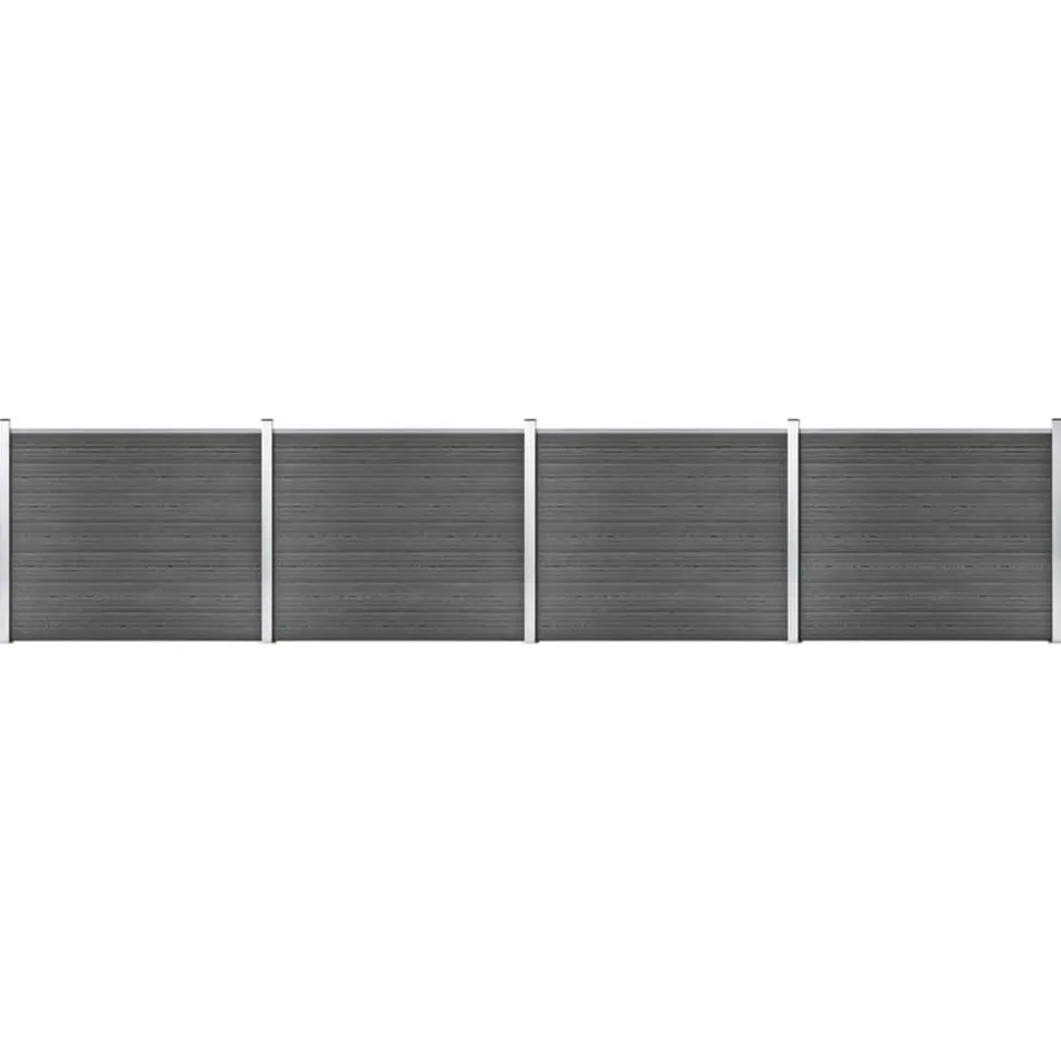 MAISON EXCLUSIVE - Ensemble de panneau de clôture wpc 699x146 cm noir