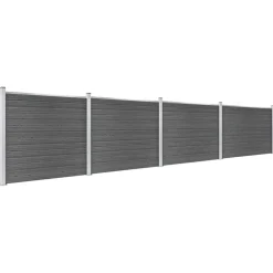 MAISON EXCLUSIVE - Ensemble de panneau de clôture wpc 699x146 cm noir