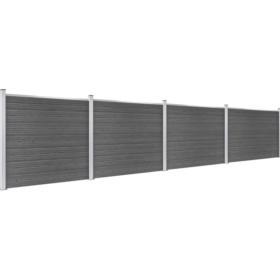 MAISON EXCLUSIVE - Ensemble de panneau de clôture wpc 699x146 cm noir