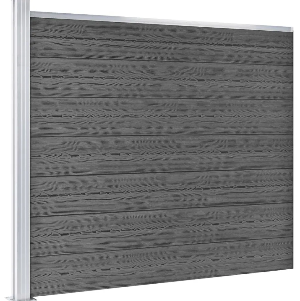 MAISON EXCLUSIVE - Ensemble de panneau de clôture wpc 699x146 cm noir