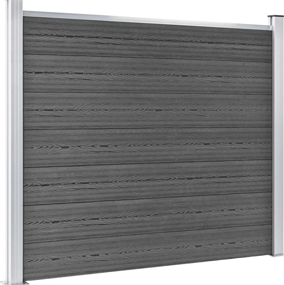 MAISON EXCLUSIVE - Ensemble de panneau de clôture wpc 699x146 cm noir