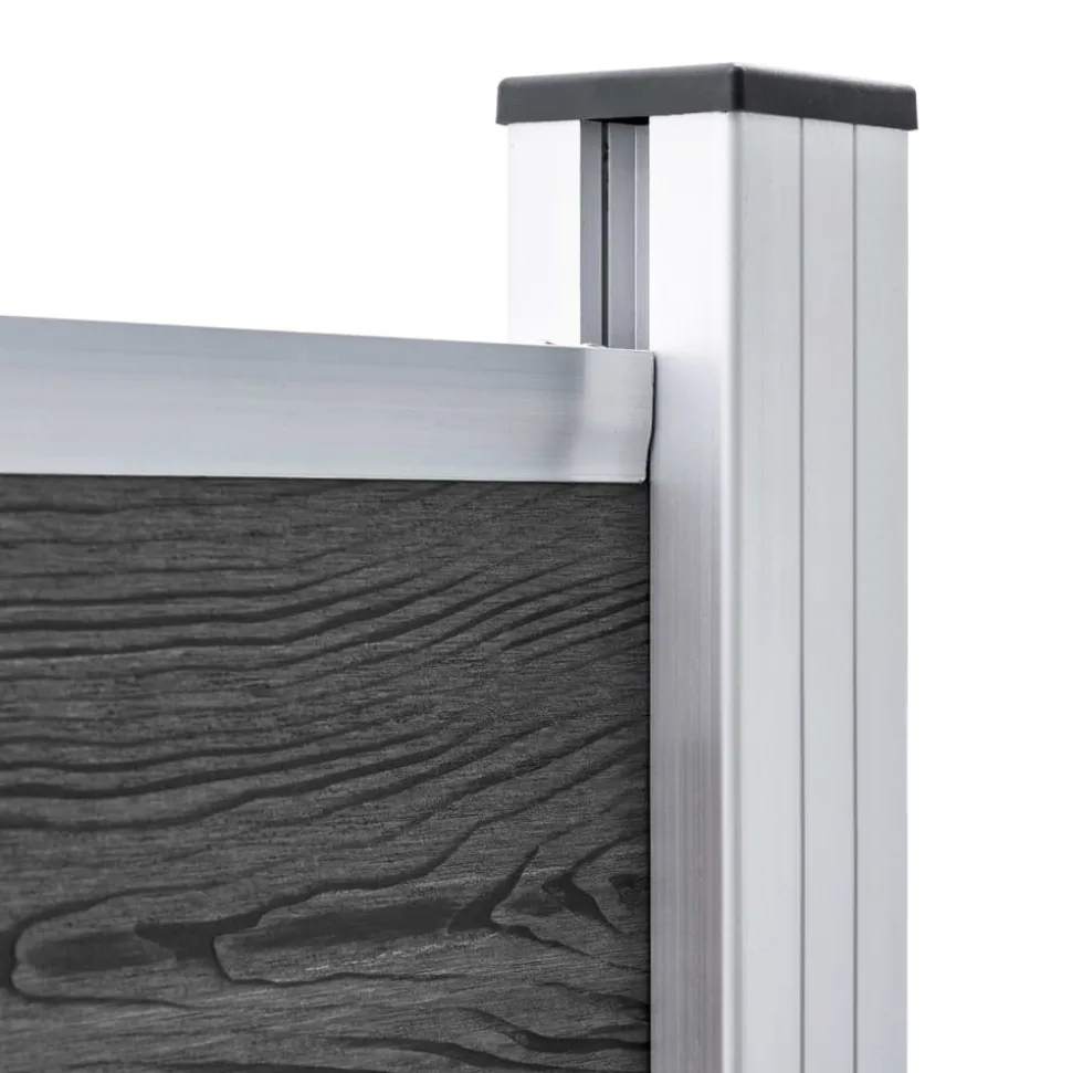 MAISON EXCLUSIVE - Ensemble de panneau de clôture wpc 699x146 cm noir