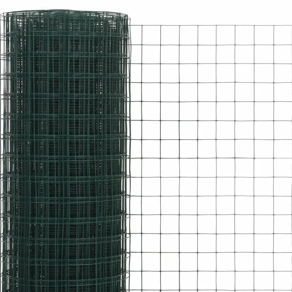 MAISON EXCLUSIVE - Grillage acier avec revêtement en pvc 25x0,5 m vert