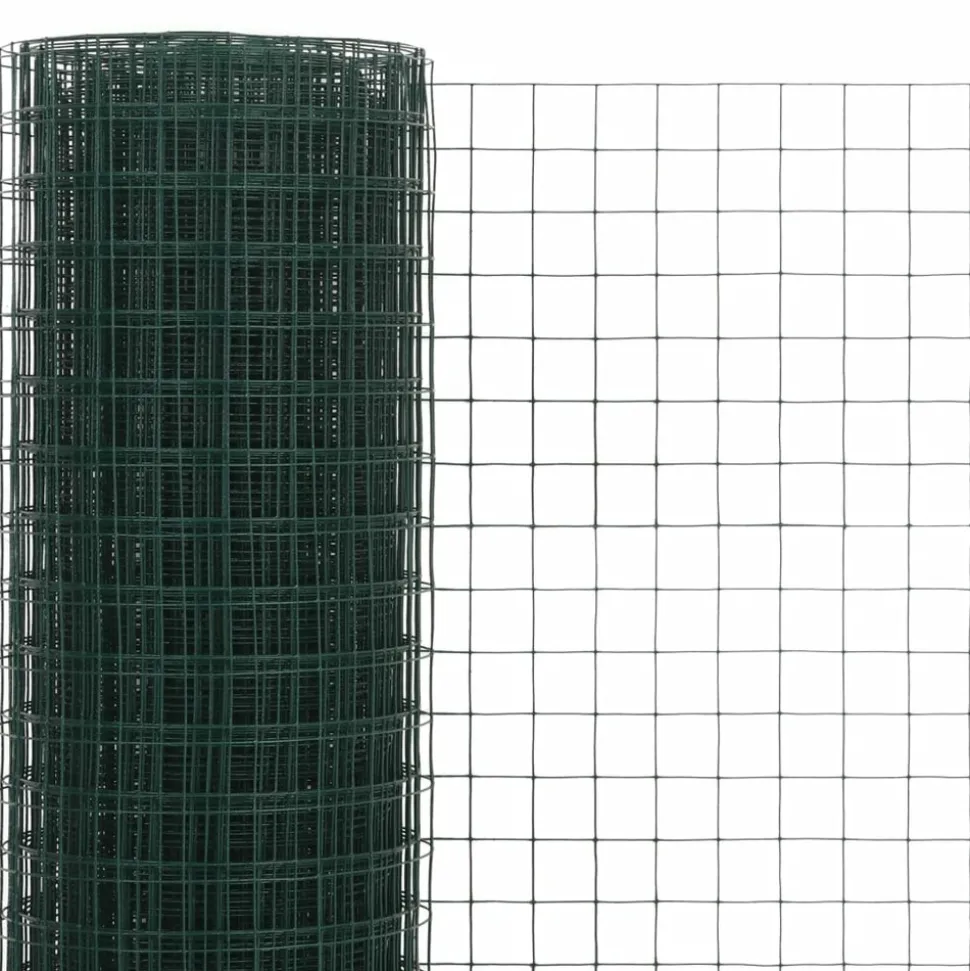 MAISON EXCLUSIVE - Grillage acier avec revêtement en pvc 10x1,5 m vert