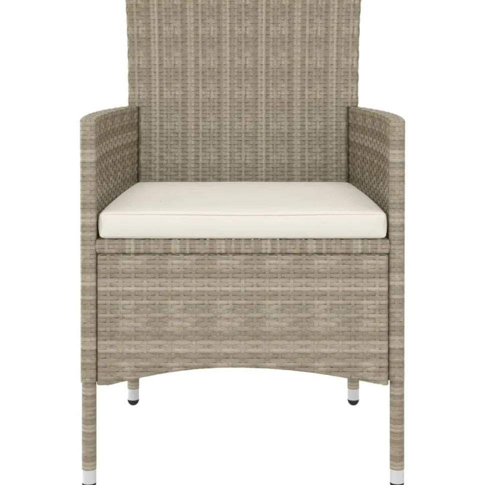 MAISON EXCLUSIVE - Jeu de chaise et tabouret de jardin 4 pcs résine tressée beige