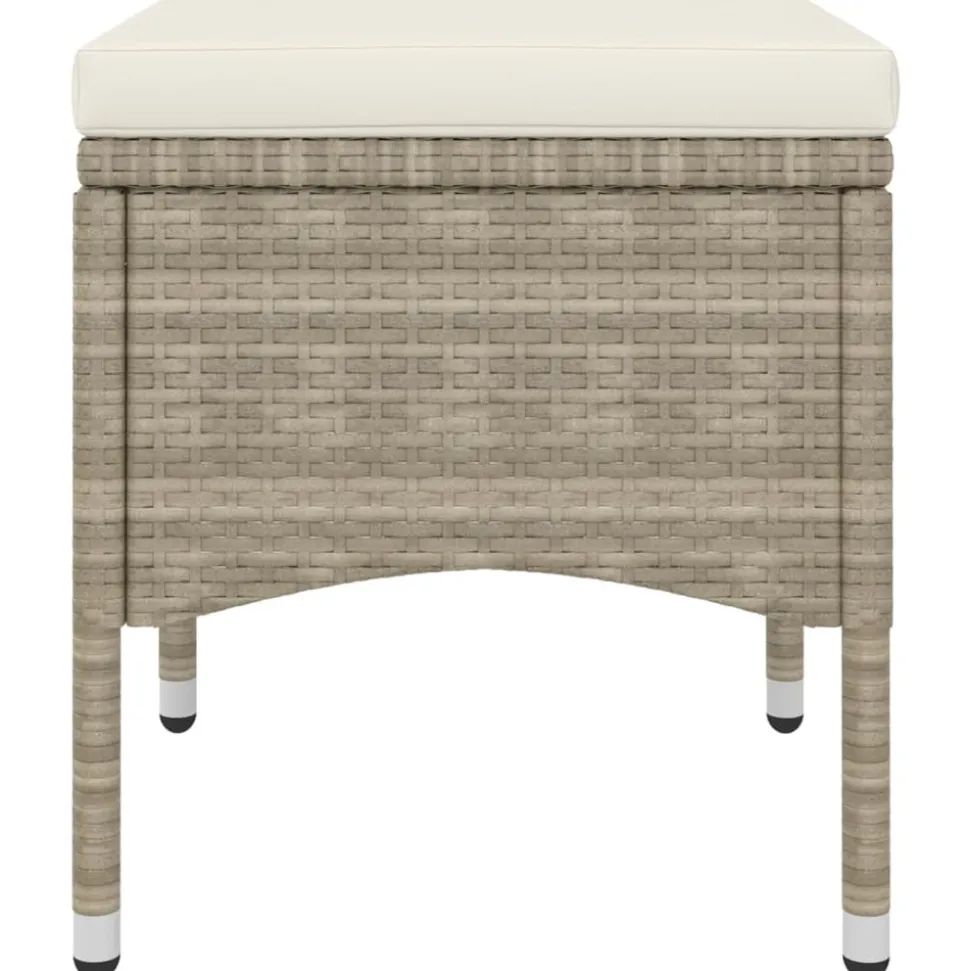MAISON EXCLUSIVE - Jeu de chaise et tabouret de jardin 4 pcs résine tressée beige