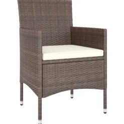 MAISON EXCLUSIVE - Jeu de chaise et tabouret de jardin 4 pcs résine tressée marron