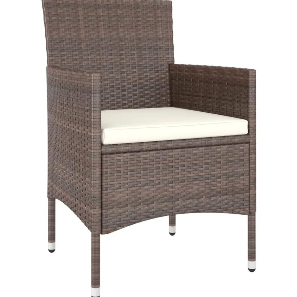 MAISON EXCLUSIVE - Jeu de chaise et tabouret de jardin 4 pcs résine tressée marron