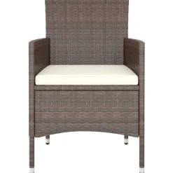MAISON EXCLUSIVE - Jeu de chaise et tabouret de jardin 4 pcs résine tressée marron