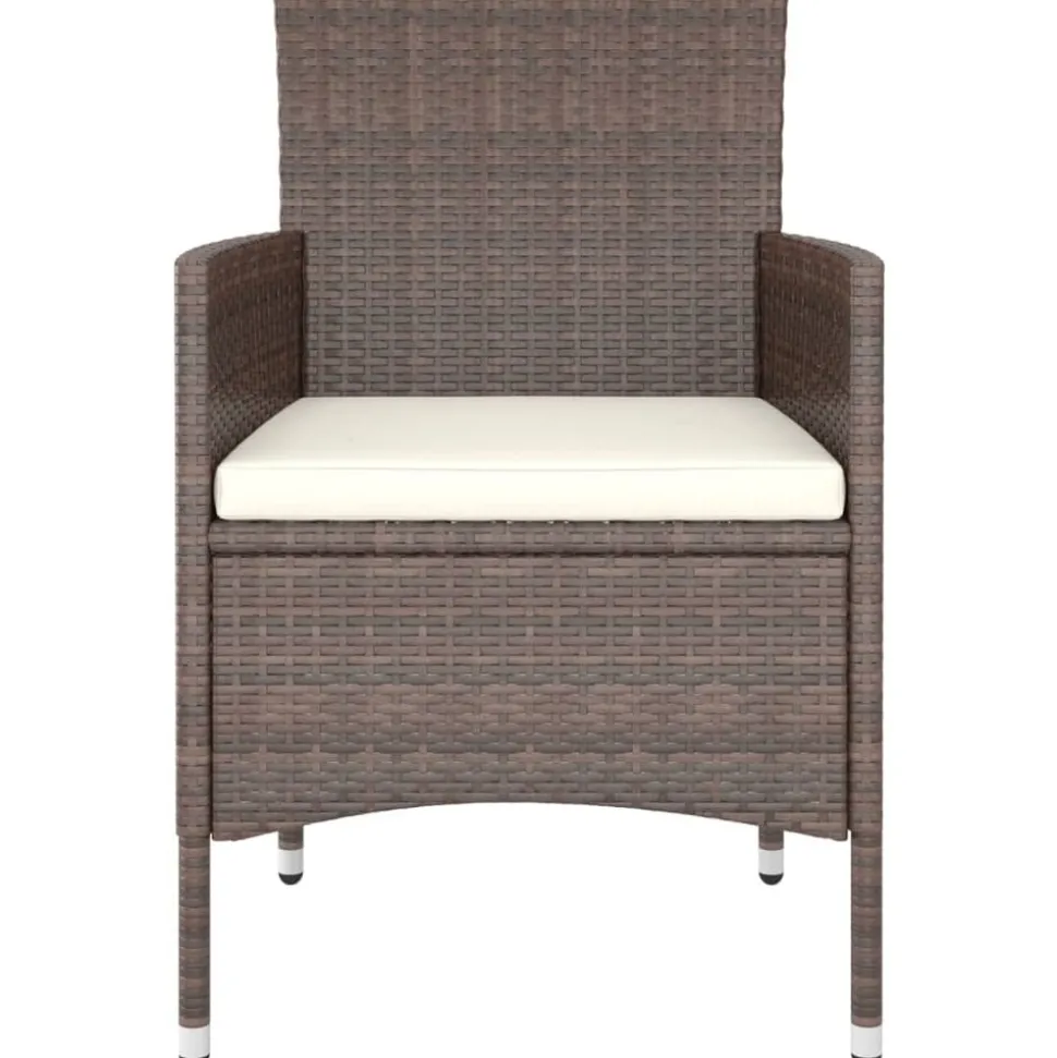 MAISON EXCLUSIVE - Jeu de chaise et tabouret de jardin 4 pcs résine tressée marron