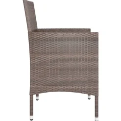MAISON EXCLUSIVE - Jeu de chaise et tabouret de jardin 4 pcs résine tressée marron