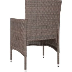 MAISON EXCLUSIVE - Jeu de chaise et tabouret de jardin 4 pcs résine tressée marron