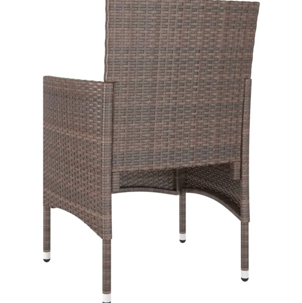 MAISON EXCLUSIVE - Jeu de chaise et tabouret de jardin 4 pcs résine tressée marron