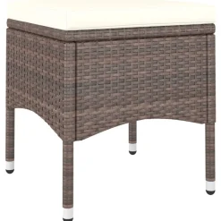 MAISON EXCLUSIVE - Jeu de chaise et tabouret de jardin 4 pcs résine tressée marron
