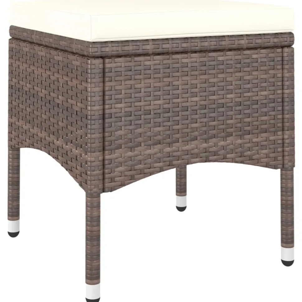 MAISON EXCLUSIVE - Jeu de chaise et tabouret de jardin 4 pcs résine tressée marron