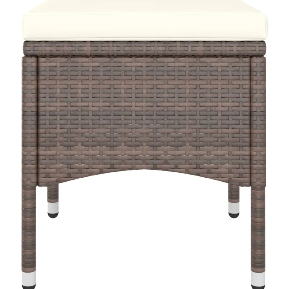 MAISON EXCLUSIVE - Jeu de chaise et tabouret de jardin 4 pcs résine tressée marron