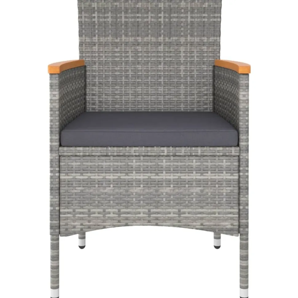 MAISON EXCLUSIVE - Jeu de chaise et tabouret de jardin 4 pcs résine tressée gris