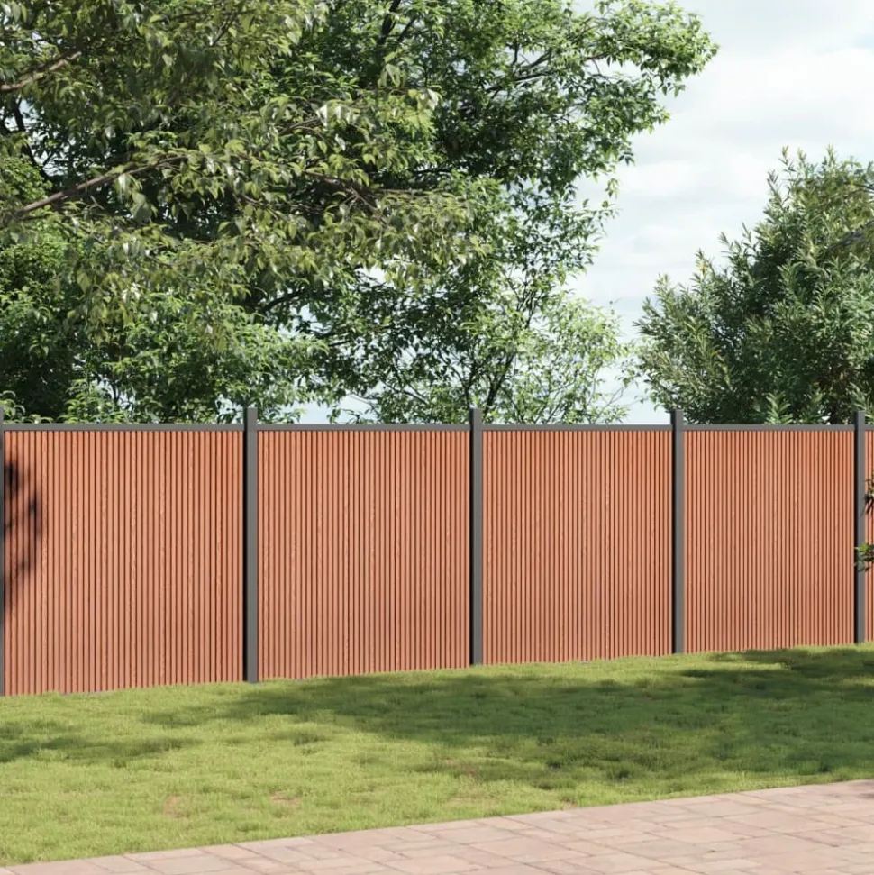 MAISON EXCLUSIVE - Panneau de clôture marron 1564x186 cm wpc