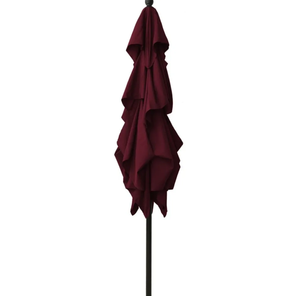 MAISON EXCLUSIVE - Parasol de jardin à 3 niveaux mât en aluminium rouge bordeaux