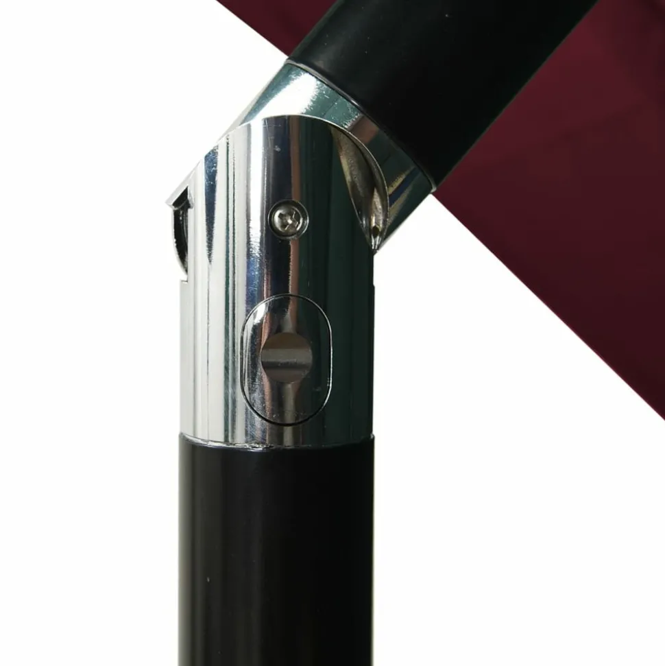 MAISON EXCLUSIVE - Parasol de jardin à 3 niveaux mât en aluminium rouge bordeaux