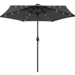 MAISON EXCLUSIVE - Parasol de jardin et lumières led mât en aluminium anthracite