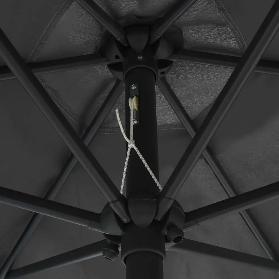 MAISON EXCLUSIVE - Parasol de jardin et lumières led mât en aluminium anthracite