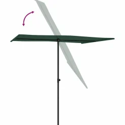 MAISON EXCLUSIVE - Parasol de jardin avec mât en aluminium 2x1,5 m vert