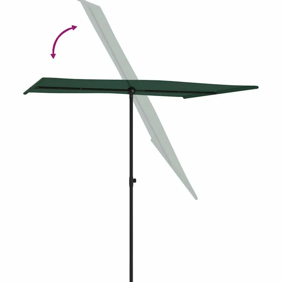 MAISON EXCLUSIVE - Parasol de jardin avec mât en aluminium 2x1,5 m vert