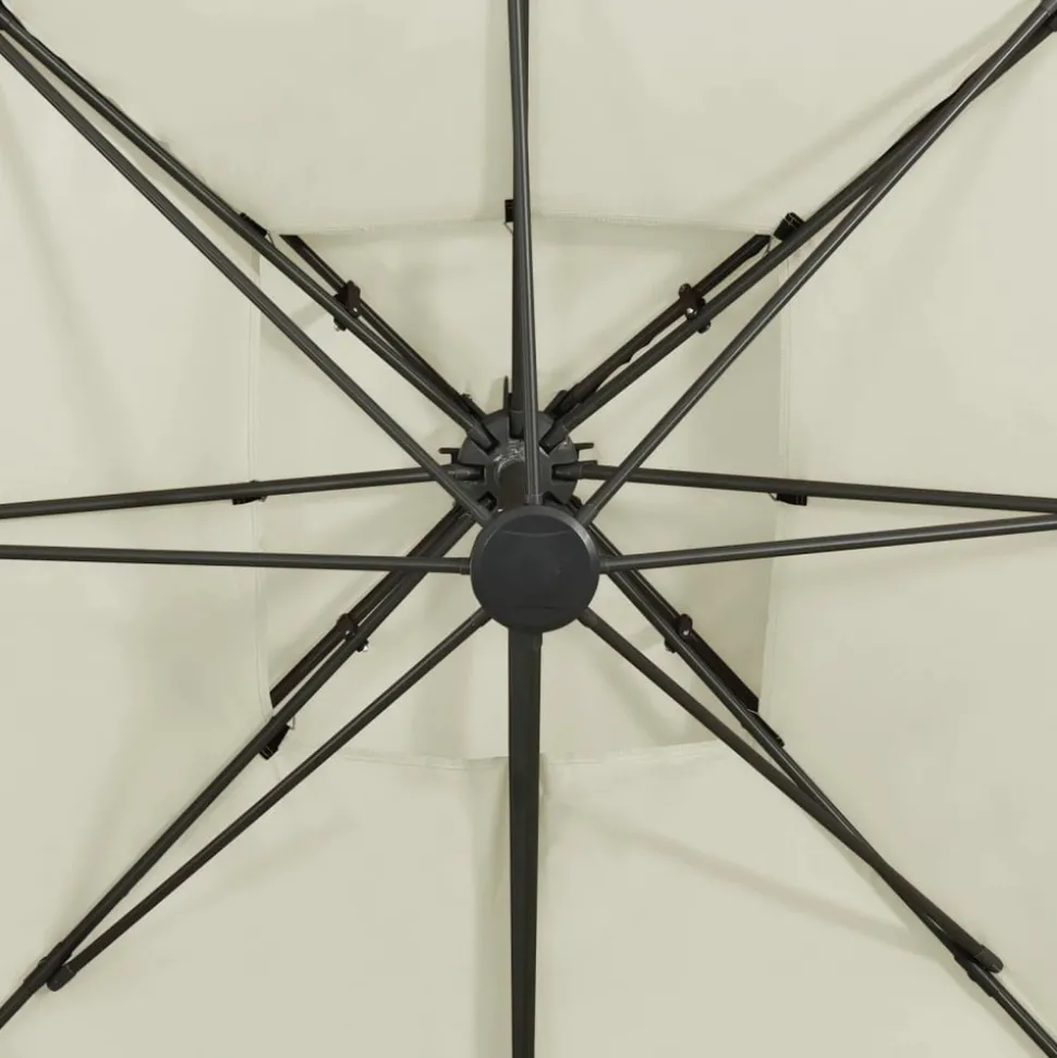 MAISON EXCLUSIVE - Parasol de jardin en porte-à-faux avec double toit sable