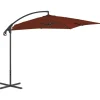 MAISON EXCLUSIVE - Parasol de jardin en porte-à-faux avec mât en acier terre cuite