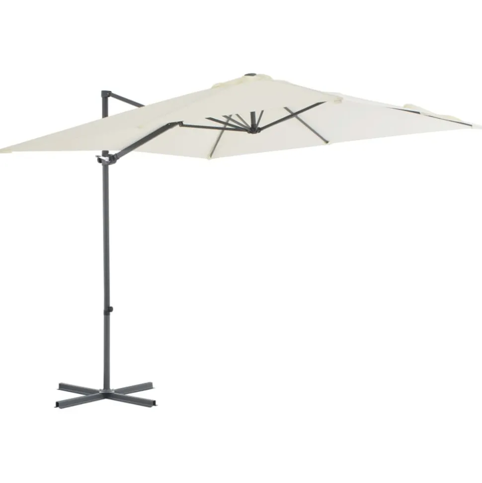 MAISON EXCLUSIVE - Parasol de jardin en porte-à-faux avec mât en acier sable