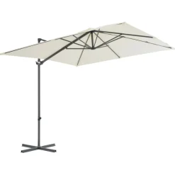 MAISON EXCLUSIVE - Parasol de jardin en porte-à-faux avec mât en acier sable