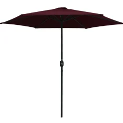 MAISON EXCLUSIVE - Parasol de jardin et mât en aluminium 270x246 cm rouge bordeaux