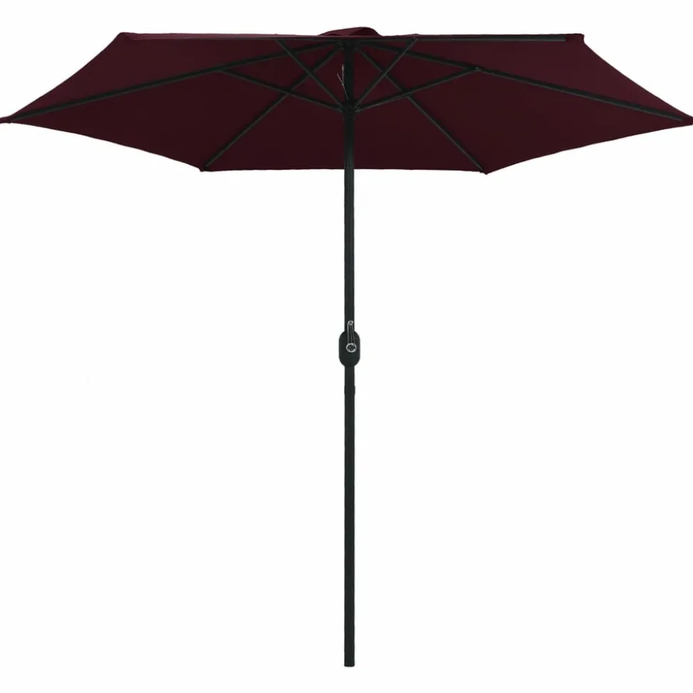 MAISON EXCLUSIVE - Parasol de jardin et mât en aluminium 270x246 cm rouge bordeaux