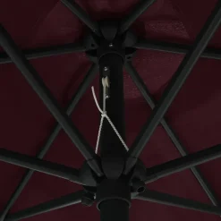 MAISON EXCLUSIVE - Parasol de jardin et mât en aluminium 270x246 cm rouge bordeaux
