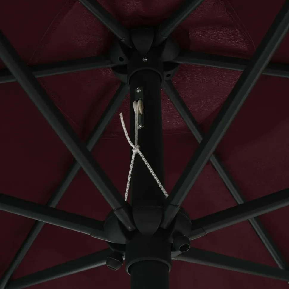 MAISON EXCLUSIVE - Parasol de jardin et mât en aluminium 270x246 cm rouge bordeaux