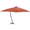 MAISON EXCLUSIVE - Parasol de jardin en porte-à-faux avec mât en bois terre cuite