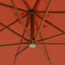 MAISON EXCLUSIVE - Parasol de jardin en porte-à-faux avec mât en bois terre cuite