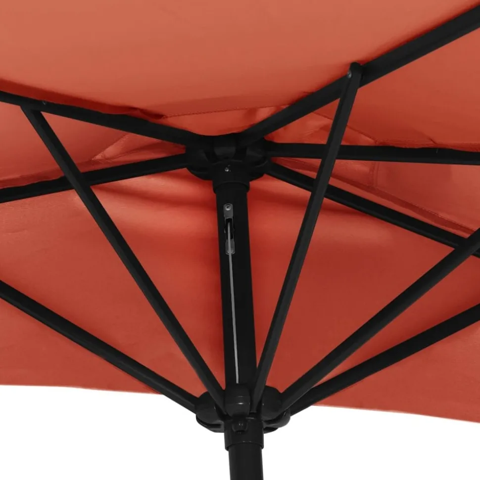 MAISON EXCLUSIVE - Parasol de balcon et mât en aluminium terre cuite 270x144x222cm