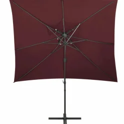 MAISON EXCLUSIVE - Parasol de jardin en porte-à-faux à double toit rouge bordeaux