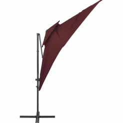 MAISON EXCLUSIVE - Parasol de jardin en porte-à-faux à double toit rouge bordeaux