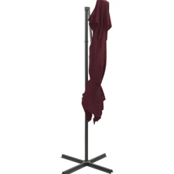 MAISON EXCLUSIVE - Parasol de jardin en porte-à-faux à double toit rouge bordeaux