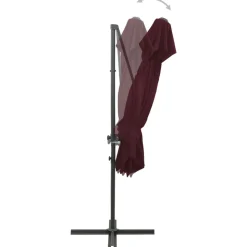 MAISON EXCLUSIVE - Parasol de jardin en porte-à-faux à double toit rouge bordeaux