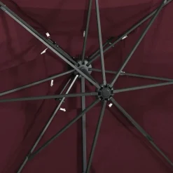 MAISON EXCLUSIVE - Parasol de jardin en porte-à-faux à double toit rouge bordeaux
