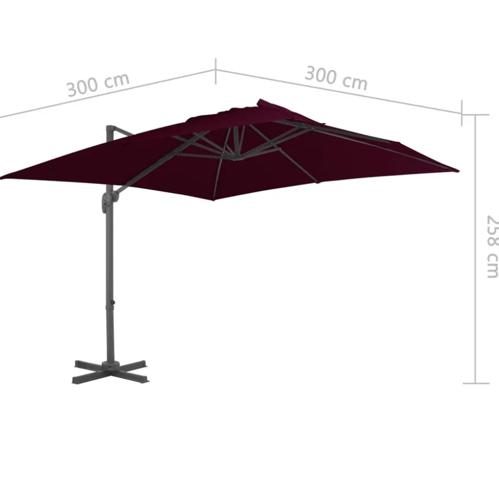 MAISON EXCLUSIVE - Parasol de jardin en porte-à-faux avec mât en aluminium