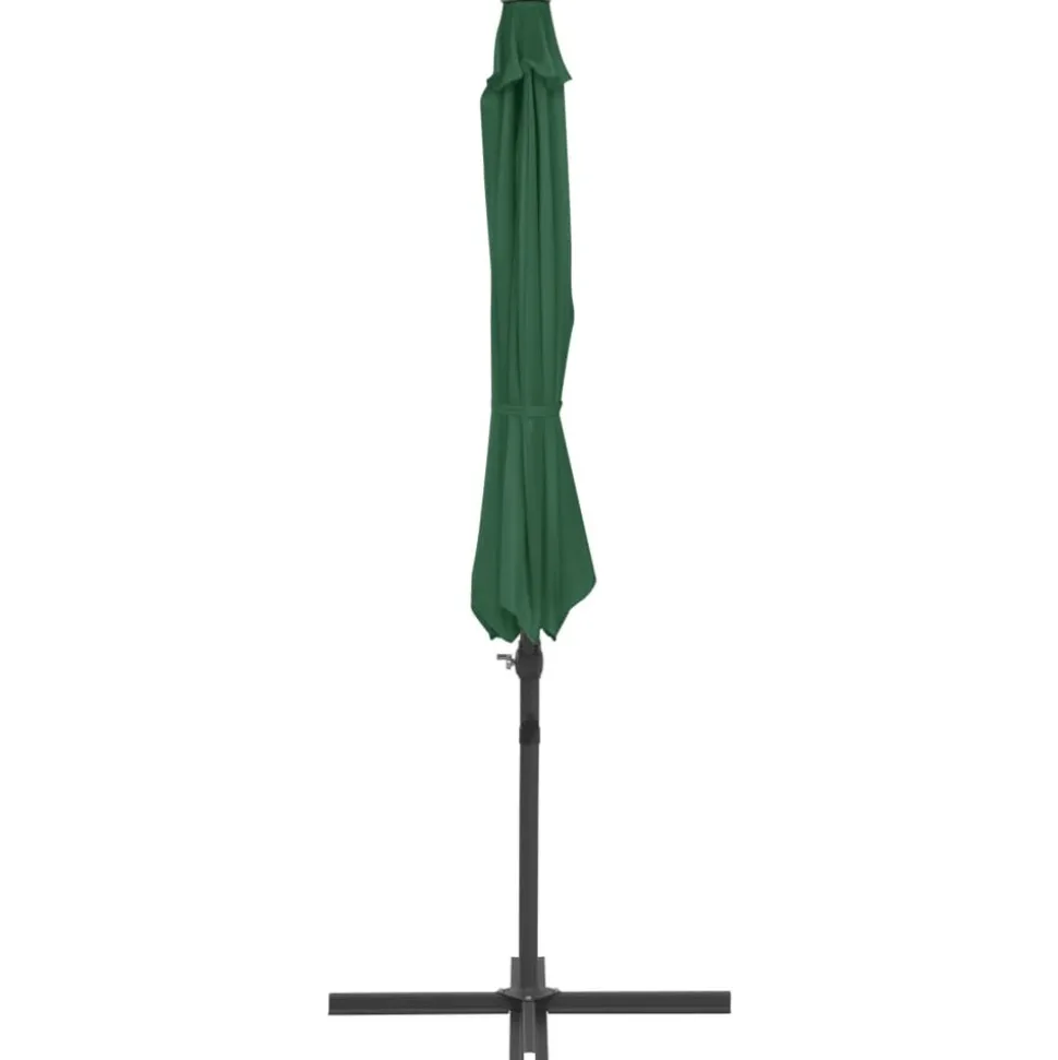 MAISON EXCLUSIVE - Parasol de jardin en porte-à-faux avec mât en acier vert